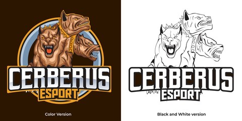 cerberus esport logo mascot design