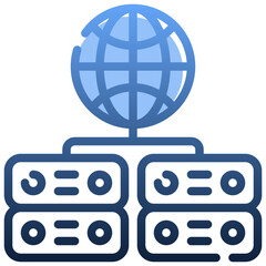 NETWORK SERVER Gradient icon,linear,outline,graphic,illustration