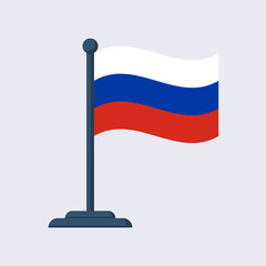 Russia Flag. Russian Three Colours. Vector illustration flat design. Isolated on white background.