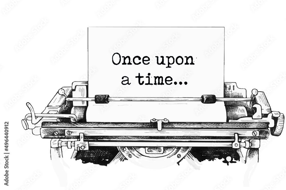Fototapete text once upon a time typed on retro typewriter