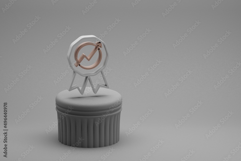 Fototapete beautiful abstract illustrations badge with arrow up symbol icons on a beton column and wonderful ba