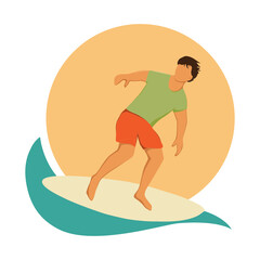 surfer, vector icon e