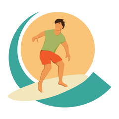 surfer, vector icon