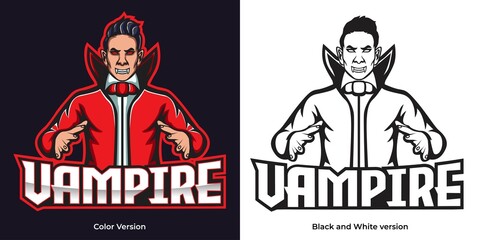 Vampire mascot logo for game lovers