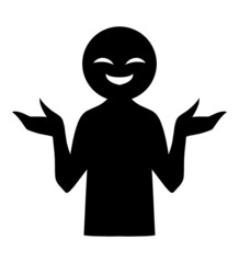 笑ってる怖い悪人のイメージの人影のシンプルなシルエット