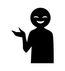 笑ってる怖い悪人のイメージの人影のシンプルなシルエット