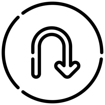 recommend clip art: RETURN line icon,linear,outline,graphic,illustration