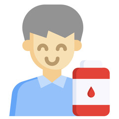 DONOR flat icon,linear,outline,graphic,illustration