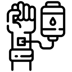 BLOOD DONATION line icon,linear,outline,graphic,illustration