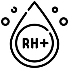 BLOOD RH POSITIVE line icon,linear,outline,graphic,illustration