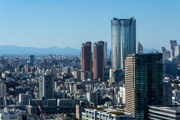 Fototapeta na wymiar Tokyo central area cityscape at daytime.