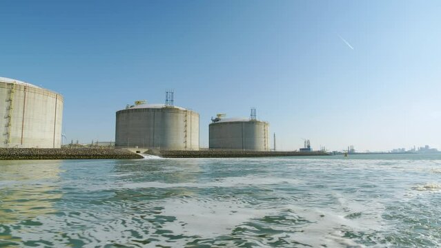 Storage tanks at GATE LNG terminal, Rotterdam, Netherlands