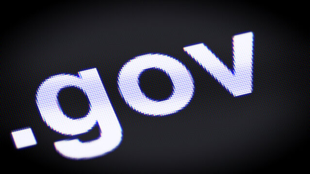 .gov domain in the screen. 3D Illustration.