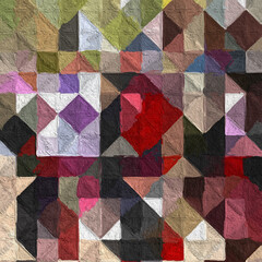 Colorful squares pattern with a rough texture. Background texture wall and have copy space for text. Picture for creative wallpaper or design art work.