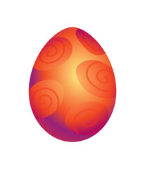 Dragon dinosaur egg with decorative pattern. Dino cartoon egg-shell. Whole painted egg icon. Vector spotted glossy egg-shaped of bird or animal