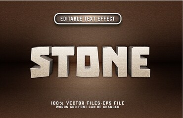 stone 3d text effect premium vector