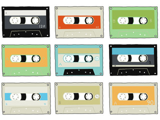 Fototapeta premium カセットテープセット