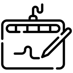 DRAWING TABLET line icon,linear,outline,graphic,illustration