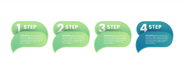 Modern infographic design template for data visualization, business, etc. With the concept of 4 options or steps and gradient colors.