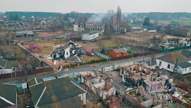 War bomb ukraine house fire ruin village country danger destroy