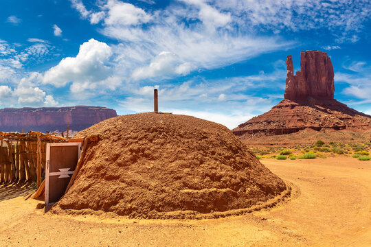 Native american hogans at Monument Valley