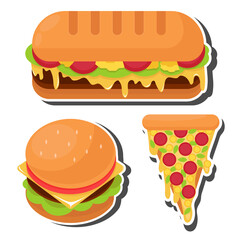 Main course menu at fast food restaurant