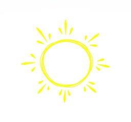 sun icon vector isolated on white background. hand drawn