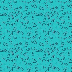 Alphabet seamless pattern for fabrics and packaging and gifts and cards and kids and wrapping paper and school