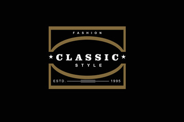 Classic Vintage Retro Label Badge logo design for cloth apparel