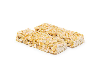 Kozinaki from sunflower seeds isolated on the white background