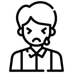 SAD line icon,linear,outline,graphic,illustration