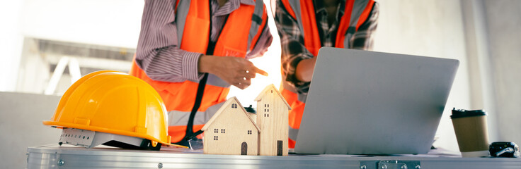 Construction site conference tables for home and building projects.
Meeting to edit house and building blueprints.
Coordinating talk for civil engineering,hard hat, Lab top,Vest,Walkie Talkie,Coffee.