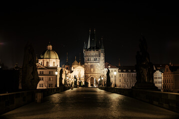 Fototapeta Most Karola W Pradze podczas nocy obraz