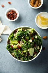 Healthy kale salad with cranberry and almond