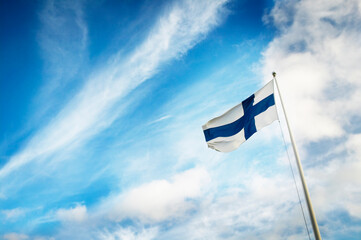 Finland flag Democracy Blue Wave