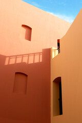 Old buildings with window patterns