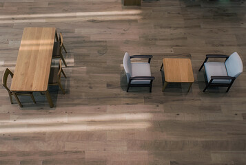 table and chairs view from above