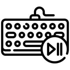 MULTIMEDIA CONTROLS line icon,linear,outline,graphic,illustration