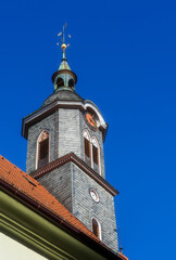 tower of the church "Stadtkirche" in Marbach am Neckar, Germany