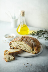 Healthy artisan bread with seeds