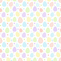 Easter texture with decorative eggs. Seamless pattern. Vector