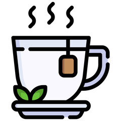 TEA filled outline icon,linear,outline,graphic,illustration