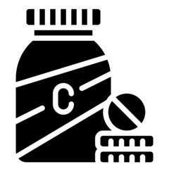VITAMIN C glyph icon,linear,outline,graphic,illustration