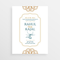 indian wedding invitation card in simple style