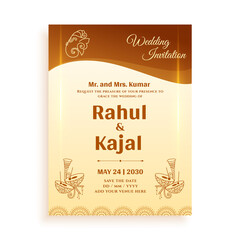traditional indian wedding card design template
