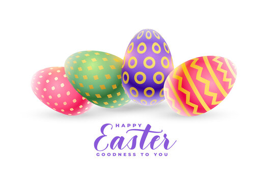 realistic colorful easter eggs background design