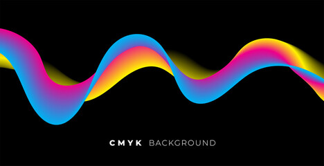 wave in cmyk colors background