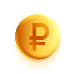 russian ruble golden coin design