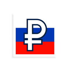 ruble symbol with map of russia