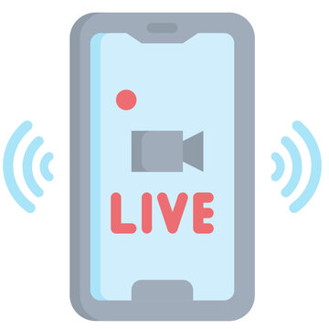 smartphone live streaming flat design